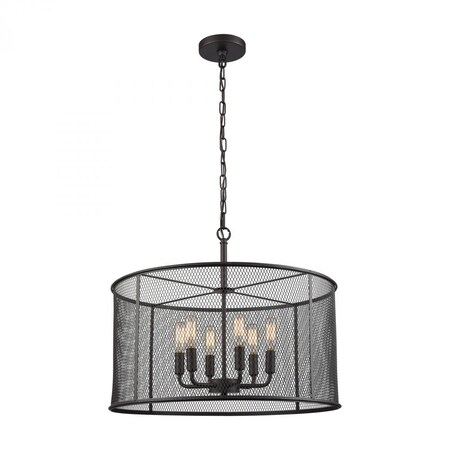 Thomas Williamsport 6-Light Chandelier in in Oil Rubbed Bronze with Black Met CN250641
